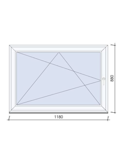 118x88 Bukó-Nyíló ablak 3 rétegű üveggel