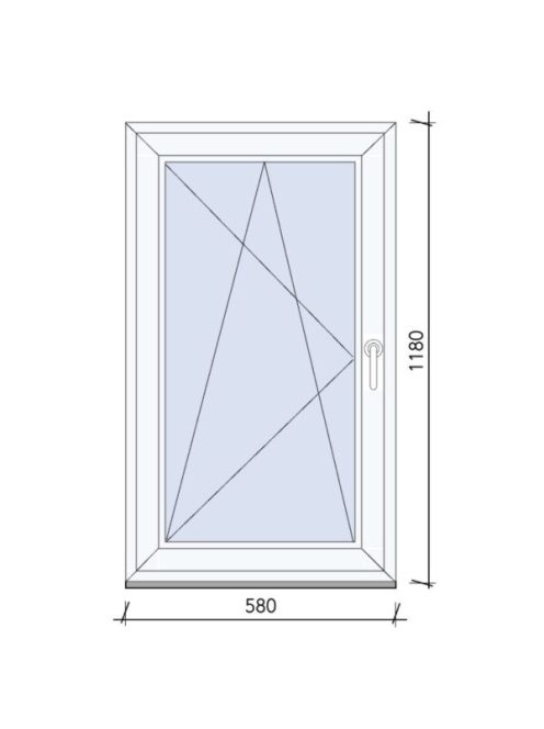 58X118 Bukó-Nyíló ablak 3 rétegű üveggel