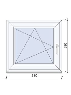 58x58 Bukó.Nyíló ablak 3 rétegű üveggel