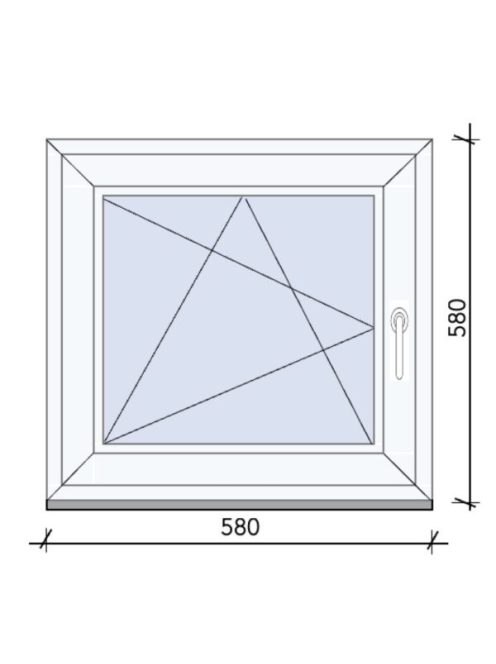 58x58 Bukó.Nyíló ablak 3 rétegű üveggel