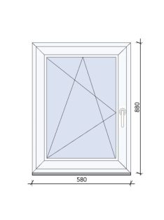 58X88 Bukó-Nyíló ablak 3 rétegű üveggel