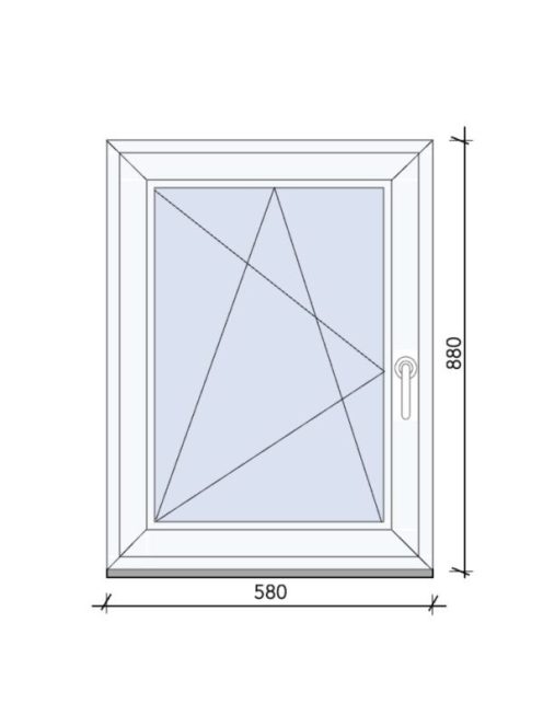 58X88 Bukó-Nyíló ablak 3 rétegű üveggel