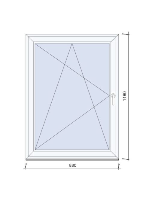 88x118 Bukó-Nyíló ablak 3 rétegű üveggel