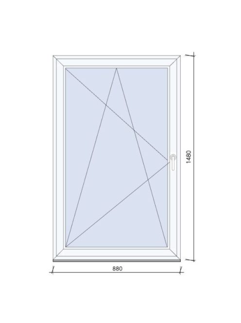 88x148 Bukó-Nyíló ablak 3 rétegű üveggel