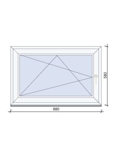 88x58 Bukó-Nyíló ablak 3 rétegű üveggel