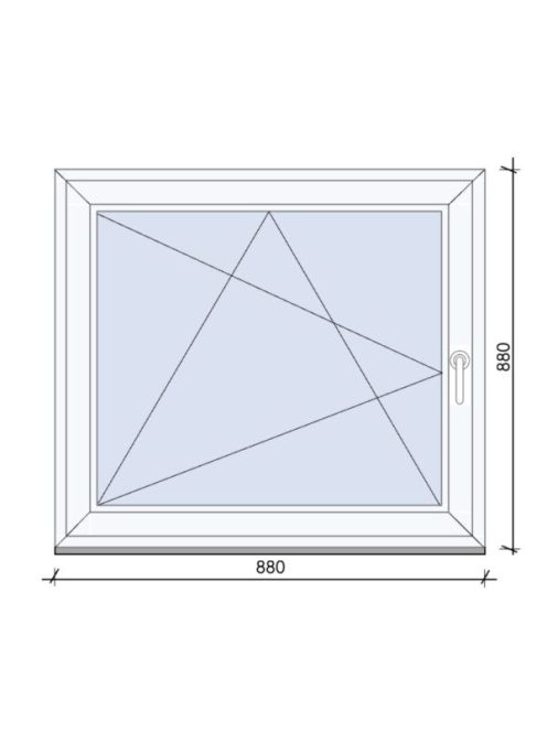 88x88 Bukó-Nyíló ablak 3 rétegű üveggel