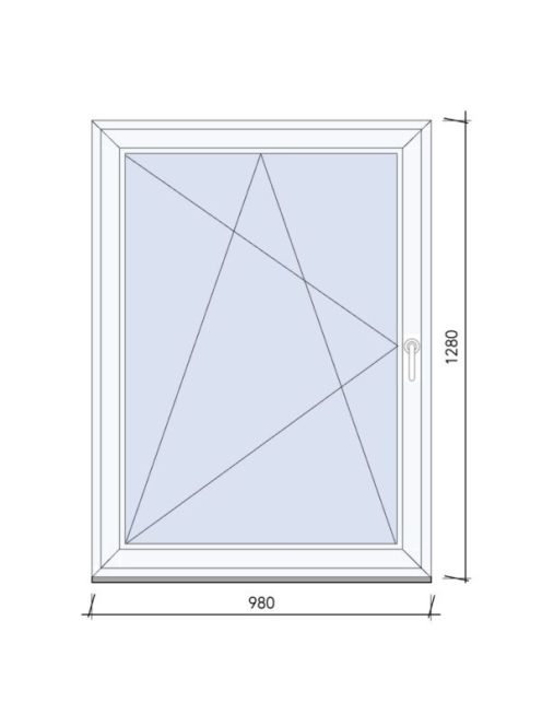 98x128 Bukó-Nyíló ablak 3 rétegű üveggel