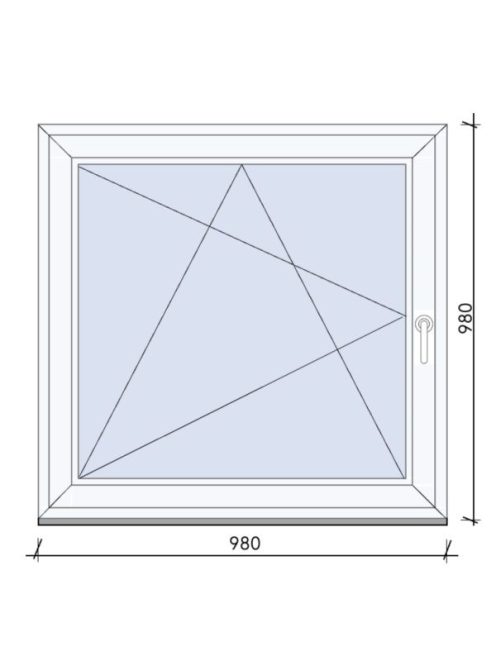 98x98 Bukó-Nyíló ablak 3 rétegű üveggel