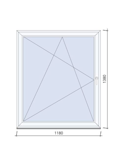 118x138 egyszárnyas Bukó-Nyíló ablak