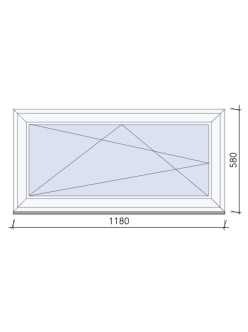 118x58 cm egyszárnyas Bukó-Nyíló ablak