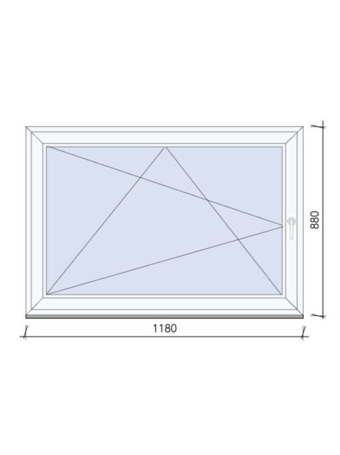 118x88 cm  egyszárnyas Bukó-Nyíló ablak