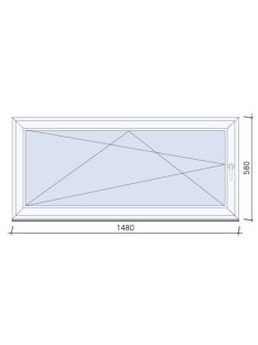 148x58 cm egyszárnyas Bukó-Nyíló ablak