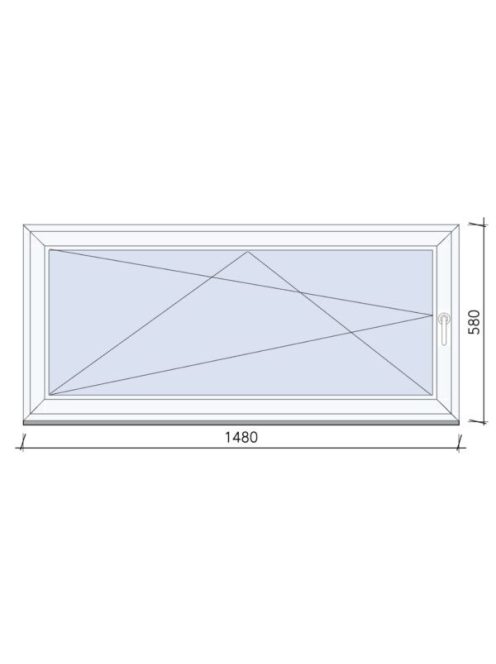 148x58 cm egyszárnyas Bukó-Nyíló ablak