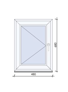 48x68 cm Bukó-Nyíló egyszárnyas ablak