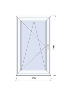58x148 cm egyszárnyas Bukó-Nyíló ablak