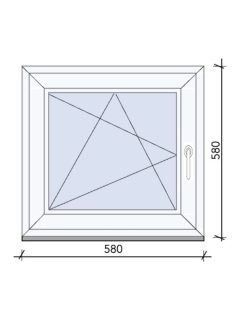 58x58 egyszárnyas Bukó-Nyíló ablak