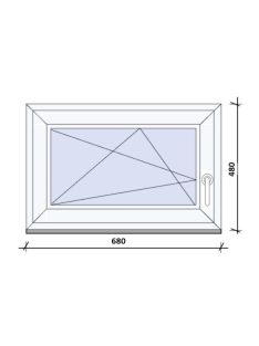 68x48 Bukó-Nyíló egyszárnyas ablak