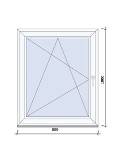 80x100 egyszárnyas Bukó-Nyíló ablak