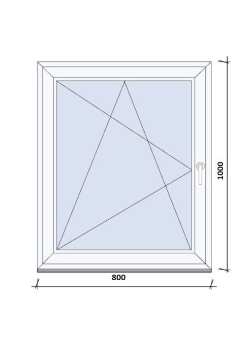 80x100 egyszárnyas Bukó-Nyíló ablak