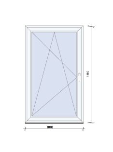 80x138 egyszárnyas Bukó-Nyíló ablak