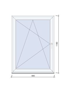 88x118 cm egyszárnyas Bukó-Nyíló ablak