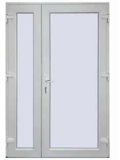 Tele üveges kétszárnyas bejárati ajtó